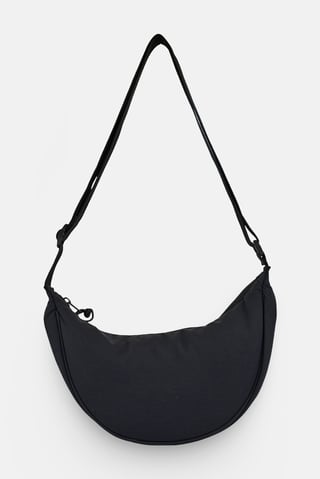 Men Plain Cross Body Bag, Black
