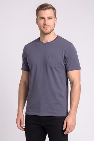 Men Crew Neck Plain Short Sleeves T-Shirt, Grey