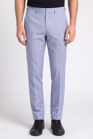 Men Slim Fit Solid Dress Pants, Slate Blue