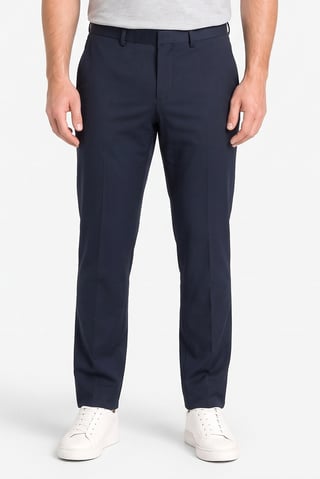 Men Regular Fit Solid Chino Pants, Navy
