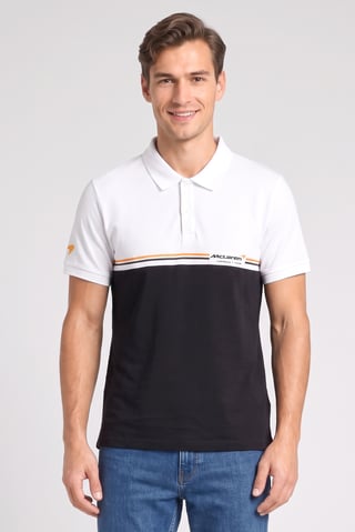 Celio x Mclaren Men Regular Fit Brand Logo Short Sleeve Polo Shirt, Multicolor