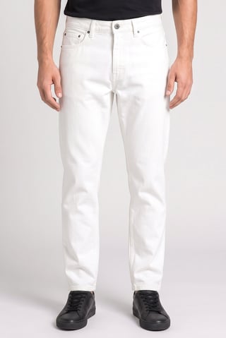 Men Loose Fit Plain Non-Stretchable Jeans, White