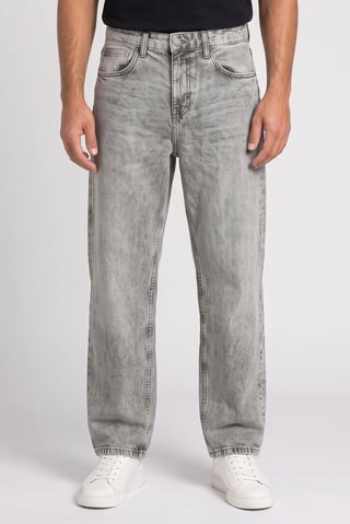 Men Baggy Fit Washed Non Stretchable Jeans, Light Grey
