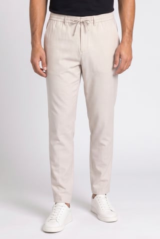 Men Regular Fit Solid Straight Leg Pants, Beige