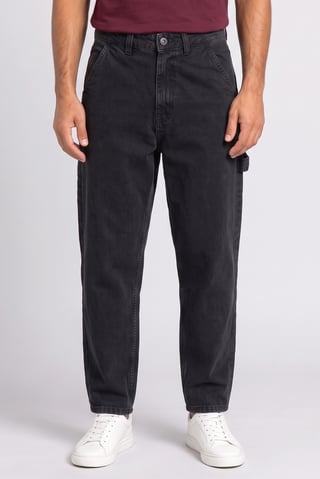 Men Skater Fit Washed Non Stretchable Jeans, Black