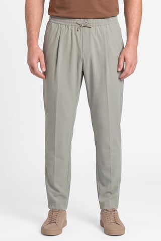 Men Regular Fit Solid Straight Leg Pants, Sage Green