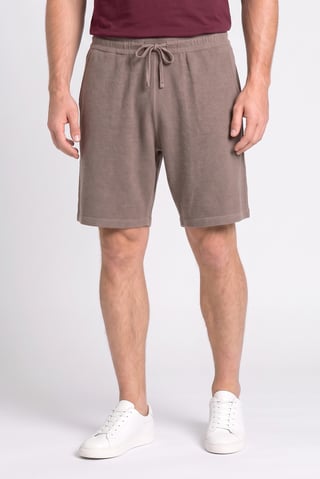Men Textured Basic Shorts, Taupe