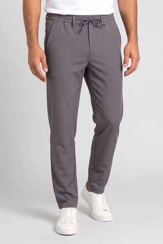 Men Stretch Fit Solid Straight Leg Stretchable Pants, Dark Grey
