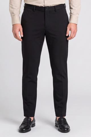 Men Slim Fit Solid Chino Pants, Black