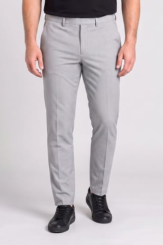 Men Slim Fit Textured Chino Pants, Light Grey