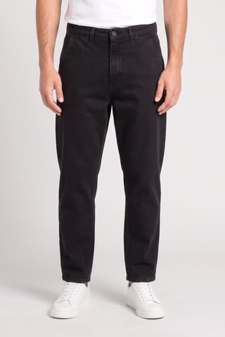 Men Relaxed Fit Washed No Stretch Jeans, Black