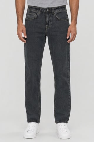 Men Straight Leg Washed Stretchable Jeans, Blue