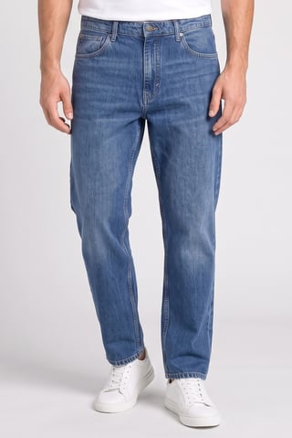 Men Baggy Fit Washed Non Stretchable Denim Jeans, Blue