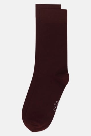 Men 1 Pair Brand Logo Crew Socks, Maroon