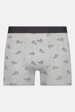 Men Allover Print Pull On Boxer, Grey