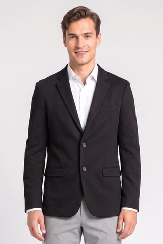 Men Sim Fit Textured Formal Blazer, Black