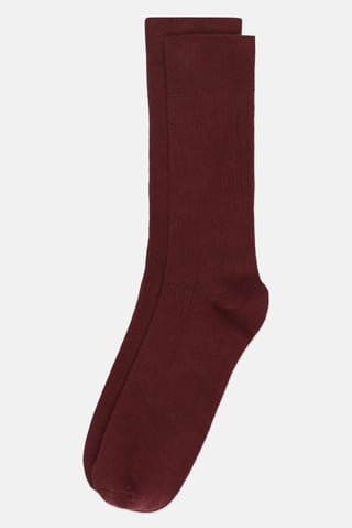 Men 1 Pair Textured Ankle Socks, Burgundy