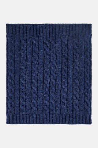 Men Knitted Neck Scarve, Navy