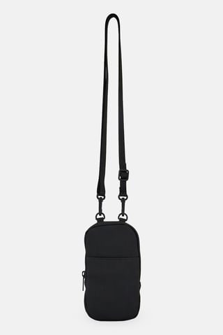 Women Solid Phone Mobile Cross Body Bag, Black
