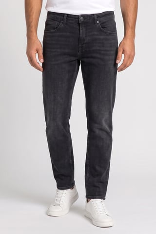 Men Straight Fit Solid Stretchable Jeans, Wash Black