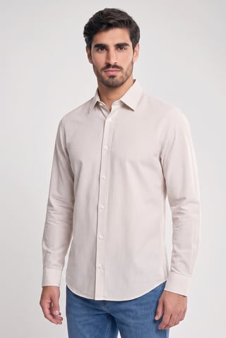 Men Loose Fit Stripe Long Sleeve Casual Shirt, Multicolor