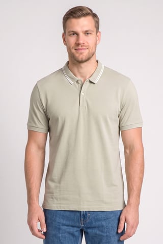 Men Regular Fit Short Sleeve Plain Polo Shirt, Sage