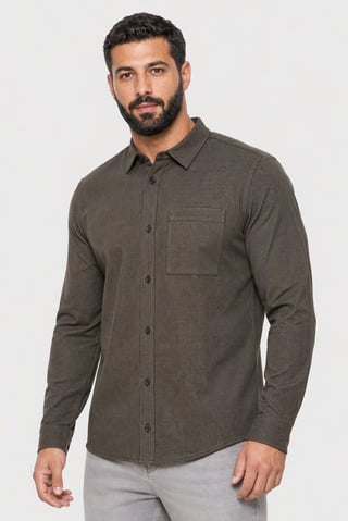 Men Loose Fit Houndstooth Long Sleeve Casual Shirt, Multicolor