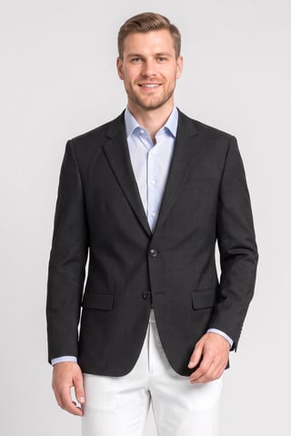 Men Regular Fit Heather Casual Blazer, Black