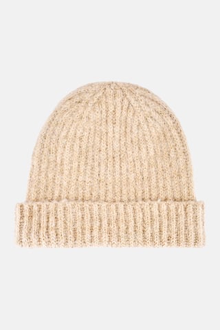 Men Textured Bennie Hat, Light Beige