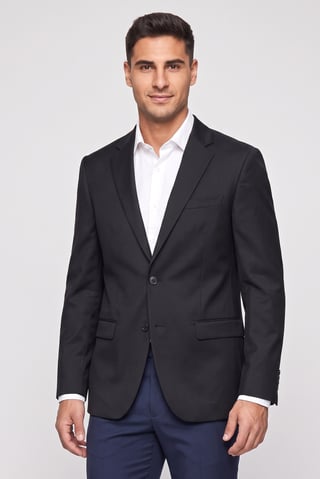 Men Regular Fit Solid Casual Blazer, Black