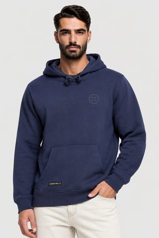 Dragon Ball Z Men Embroidered Long Sleeve Hoodie, Navy