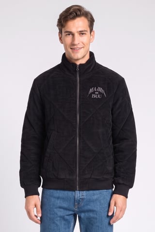 Celio x Dragon BallZ Men Quilted Bomber Jacket, Black