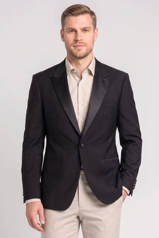 Men Regular Fit Plain Formal Blazer, Black