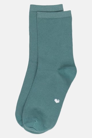 Women Textured Long Socks, Sage Green