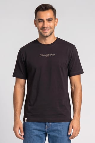 Men Round Neck Short Sleeve Graphic T-Shirt, Brown