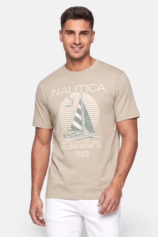 Men Crew Neck Short Sleeve Graphic Print T-Shirt, Sage Green