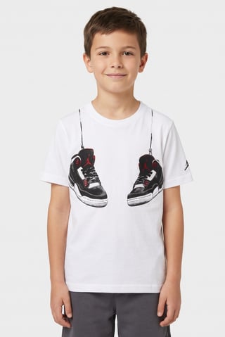 Kids Boy Sportswear Fit Short Sleeve Outdoor T-Shirt, White