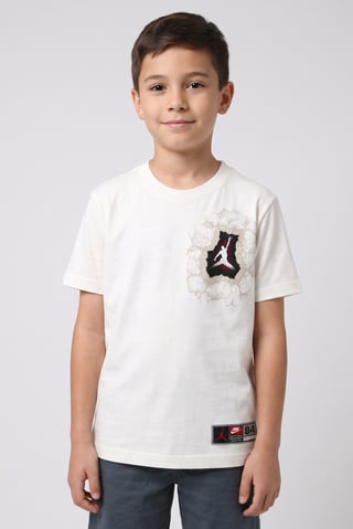 Kids Boy Sportswear Fit Short Sleeve Training T-Shirt, Off White