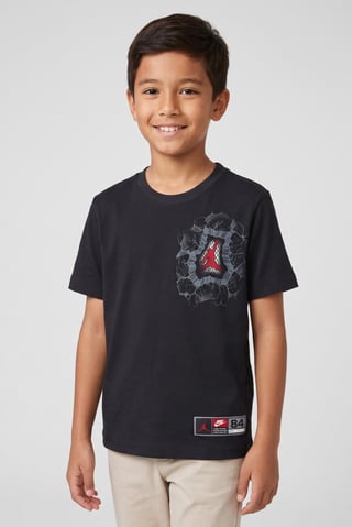 Kids Boy Sportswear Fit Short Sleeve Outdoor T-Shirt, Black
