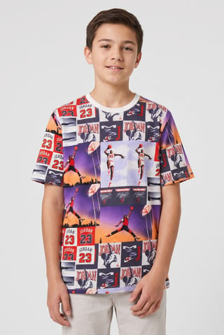 Kids Boy Sportswear Fit Short Sleeve Outdoor T-Shirt, Multicolor