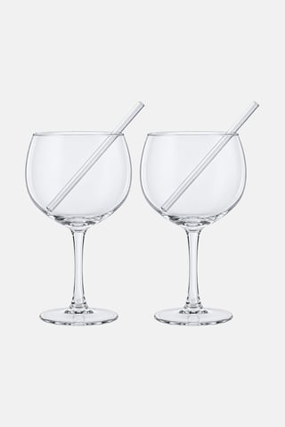 4 Pcs Glass Straw Tonic 650ml, Transparent