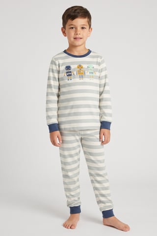Toddlers Boy 2 Pieces Long Sleeve Stripe Top And Bottom Pajama Set, Multicolor