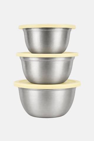 3 Pcs Stainless Bowl Set, Silver