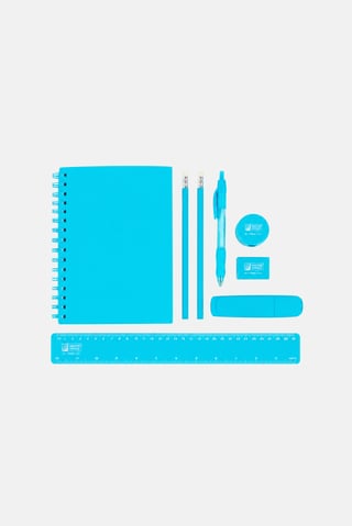 9 Pieces Stationery Set, Blue