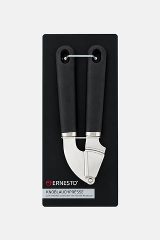 Stainless Steel Garlic Press With Anti-Slip Handle, Black