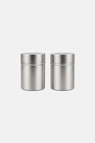 2 Pcs Stainless Steel Spice Shakers, Silver