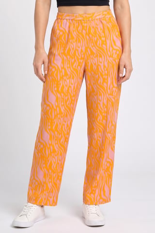 Women Regular Fit Allover Print Wide Leg Pants, Multicolor