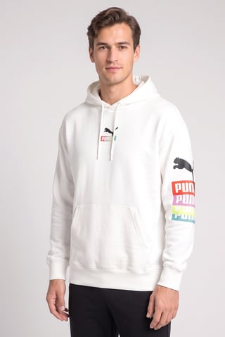 Men Sportswear Fit Long Sleeve Outdoor Hoodie, White
