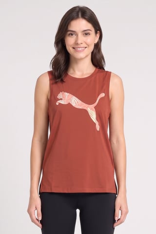 Women Regular Fit Sleeveless Training Tank Top, Light Rust