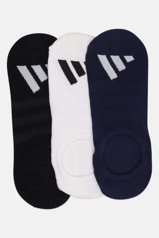 Men 3 Pairs Brand Logo Invisible Socks, Multicolor